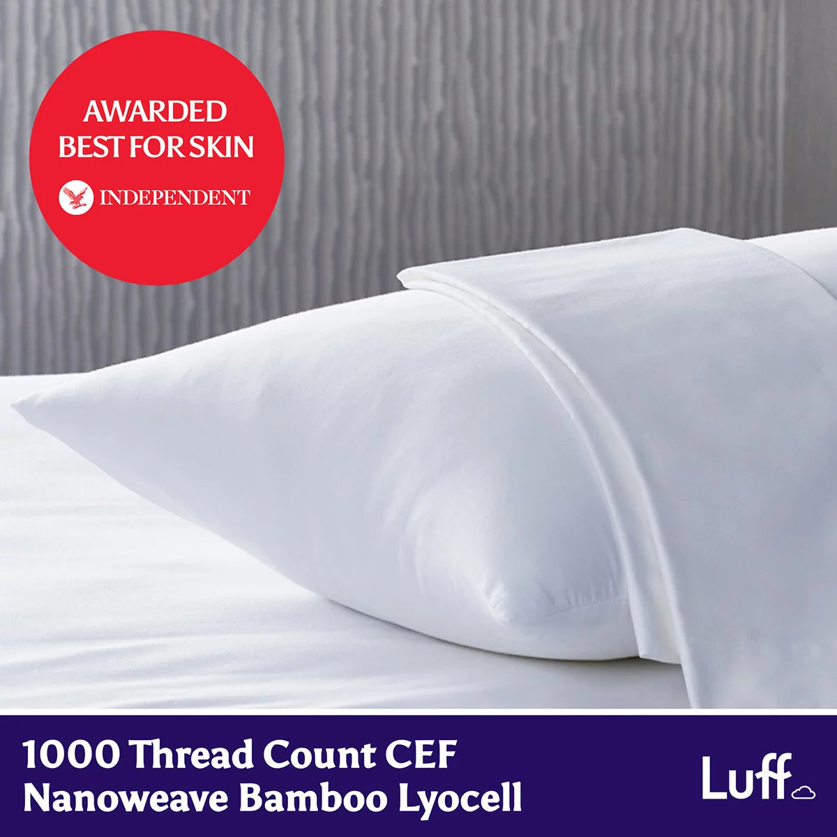 Luff SilverLining 1000 Thread Count 100% Organic Bamboo Pillowcase Pair, in 4