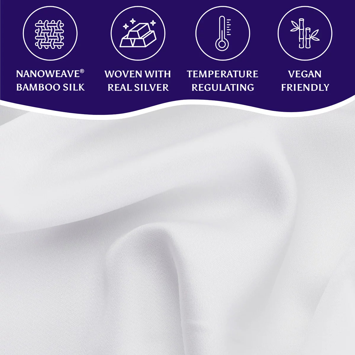 Luff SilverLining 1000 Thread Count 100% Organic Bamboo Pillowcase Pair, in 4