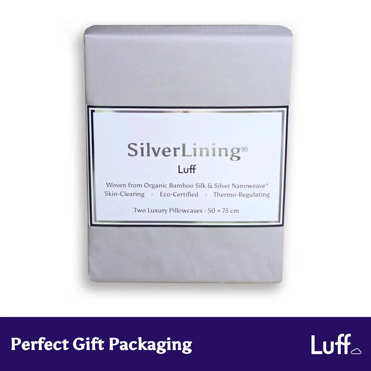 Luff SilverLining 1000 Thread Count 100% Organic Bamboo Pillowcase Pair, in 4