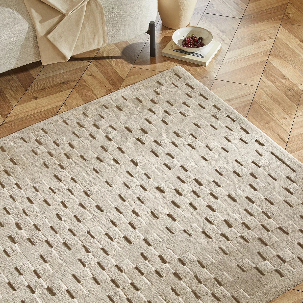 Concept Looms Priory Taupe Squares Rug, 250 x 350 cm, view 2