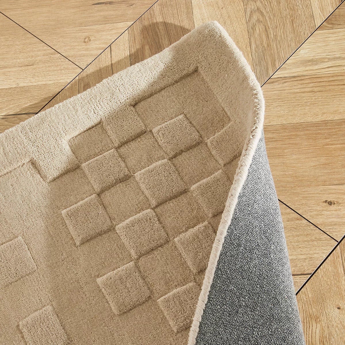 Concept Looms Priory Taupe Squares Rug, 250 x 350 cm, view 6