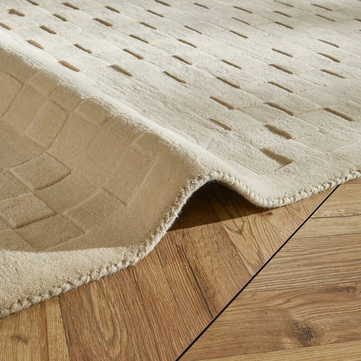 Concept Looms Priory Ivory Squares Rug in 4 Sizes