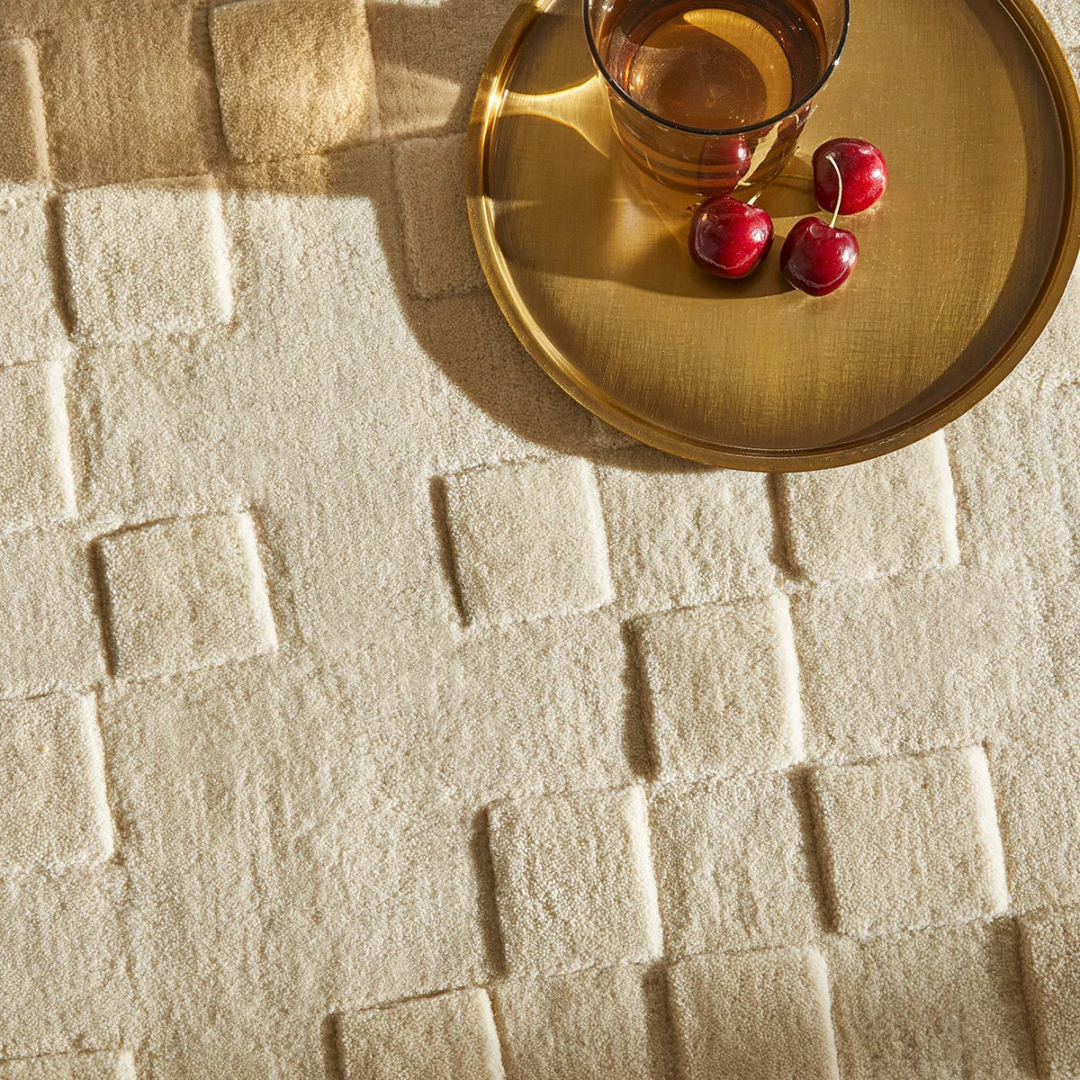 Concept Looms Priory Ivory Squares Rug in 4 Sizes