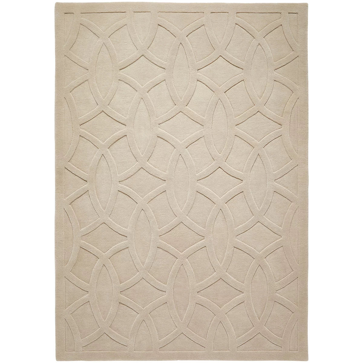 Concept Looms Priory Taupe Circles Rug in 4 Sizes