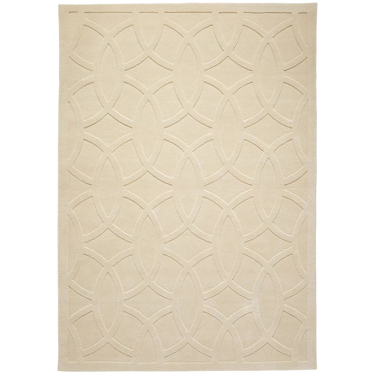 Concept Looms Priory Ivory Circles Rug in 4 Sizes