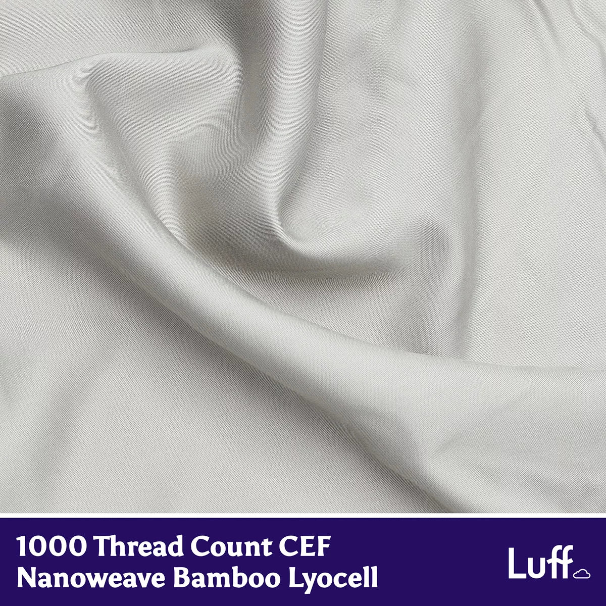 Luff SilverLining™ 1000 Thread Count 100% Organic Bamboo Duvet Set Light Grey
