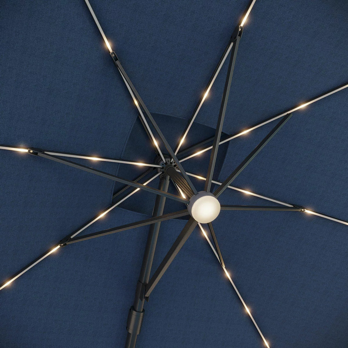 Seasons Sentry 10ft (3m) Square 2-Tier LED Solar Cantilever Umbrella