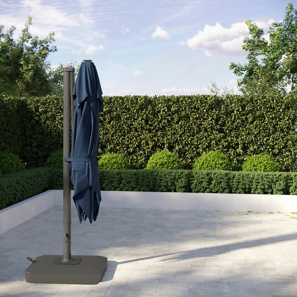 Seasons Sentry 10ft (3m) Square 2-Tier LED Solar Cantilever Umbrella