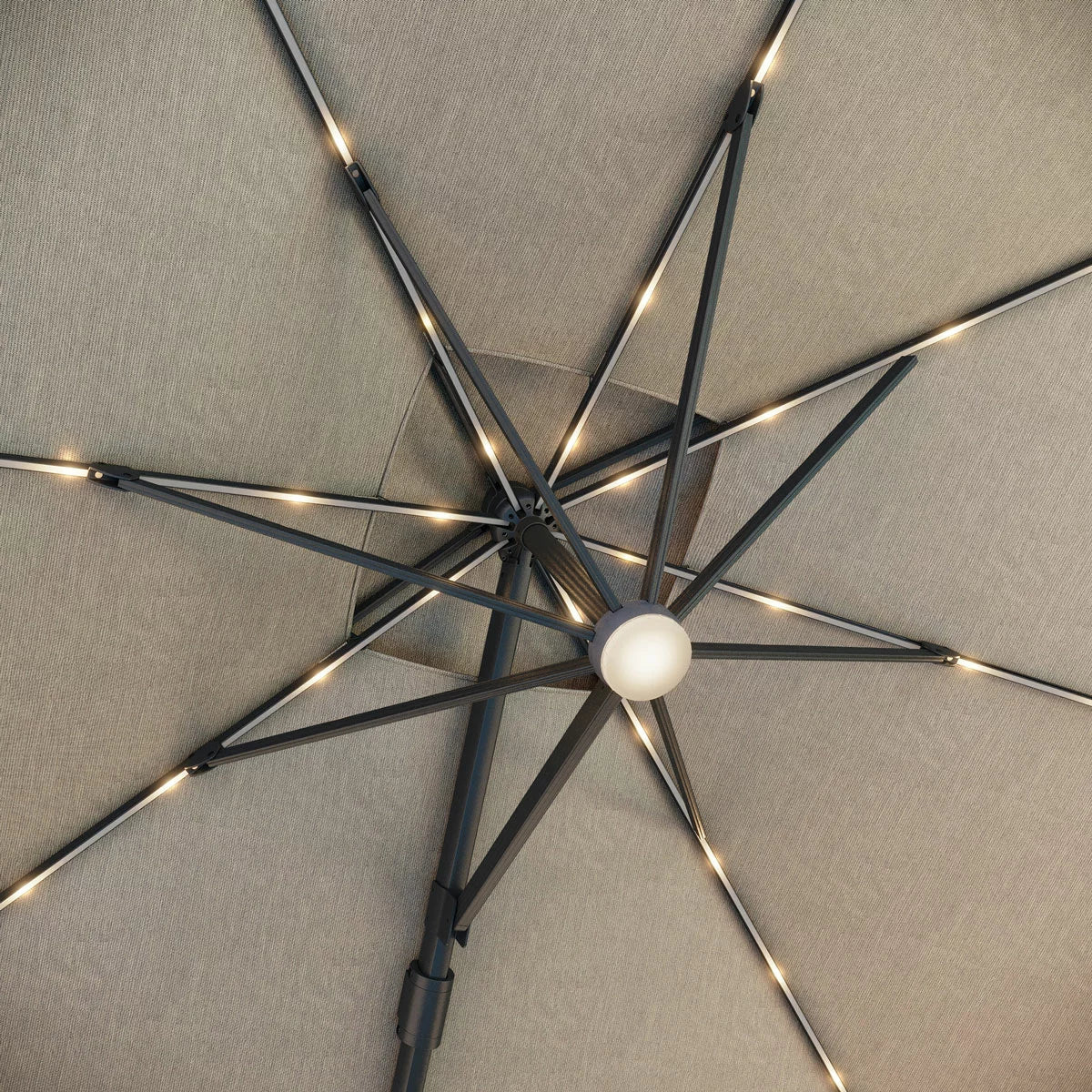 Seasons Sentry 10ft (3m) Square 2-Tier LED Solar Cantilever Umbrella
