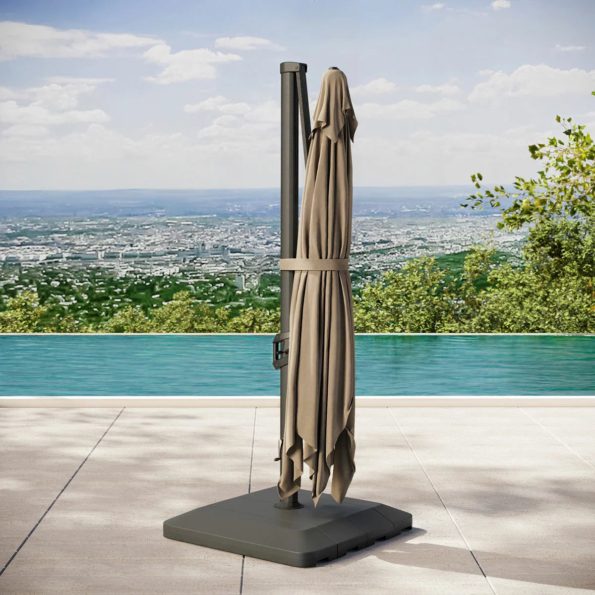 Seasons Sentry 10 x 13ft (3 x 3.9m) Rectangular Cantilever Umbrella with Base