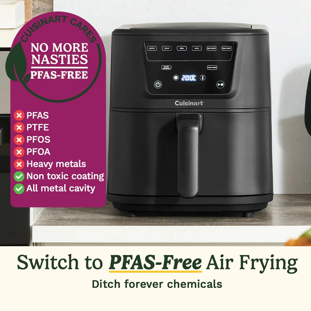 Cuisinart Compact Max Air Fryer 7.6L in Black, AFS80BLU, view 3