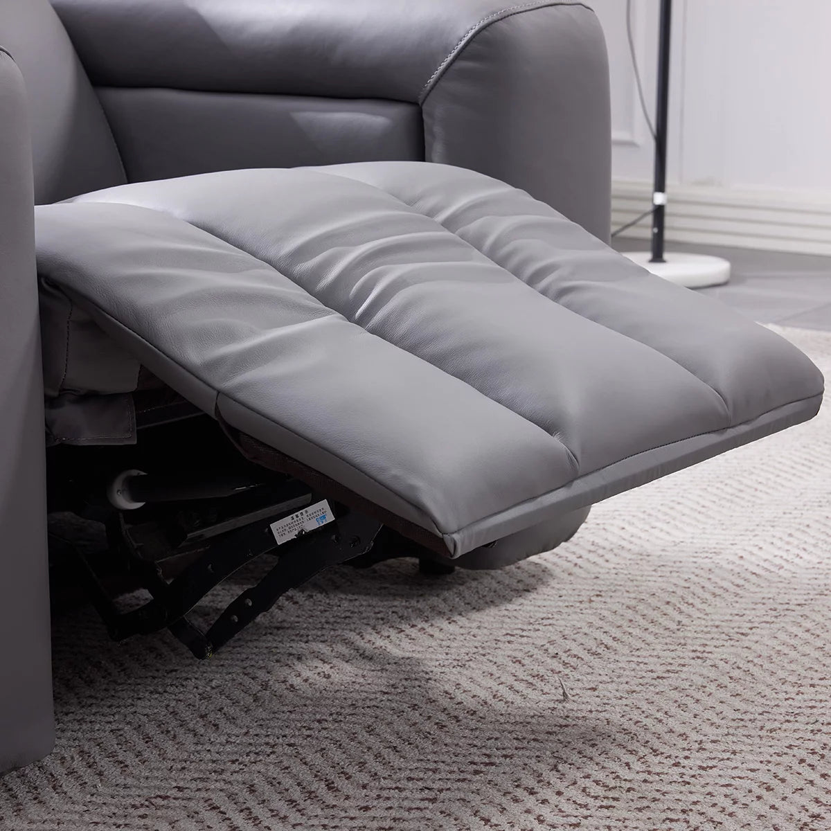 Dallas Grey Leather Power Recliner Armchair
