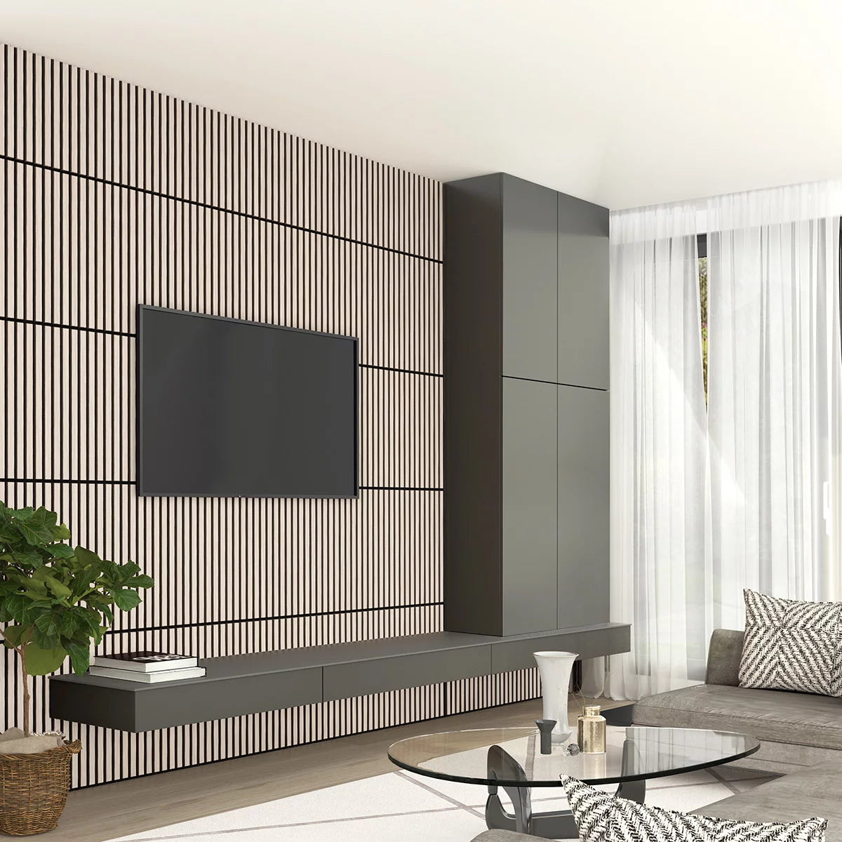 Artika Sonolok Acoustic Wall Panel Set in Light Grey / Ash & Black, 4 Pack