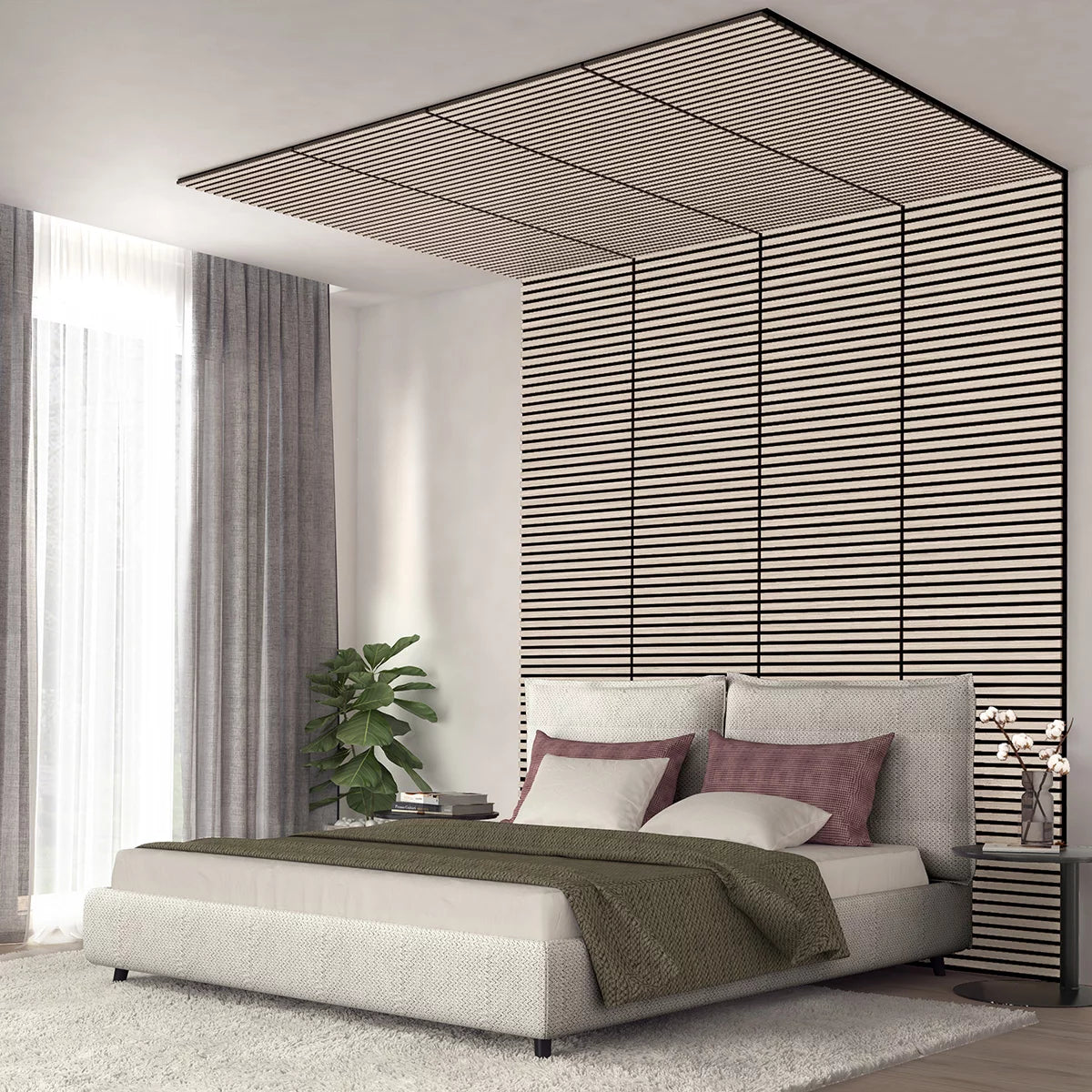 Artika Sonolok Acoustic Wall Panel Set in Light Grey / Ash & Black, 4 Pack