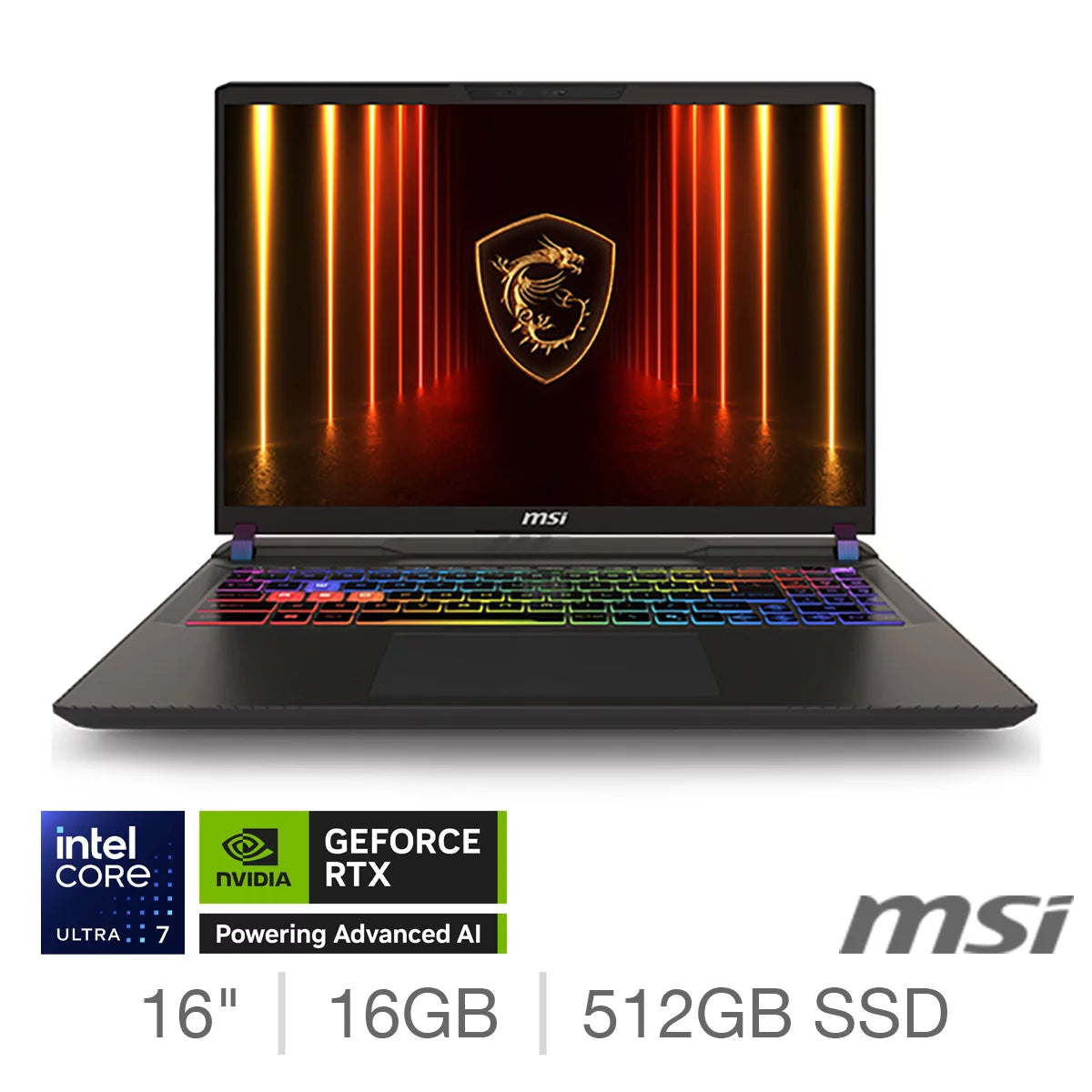 MSI Vector 16 HX AI A2XW, Intel Core Ultra 7, 16GB RAM, 512GB SSD, NVIDIA