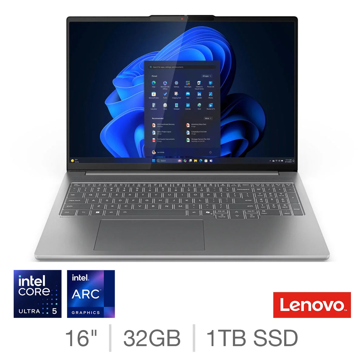 Lenovo IdeaPad Pro 5, Intel Core Ultra 5, 32GB RAM, 1TB, 16 Inch OLED Laptop
