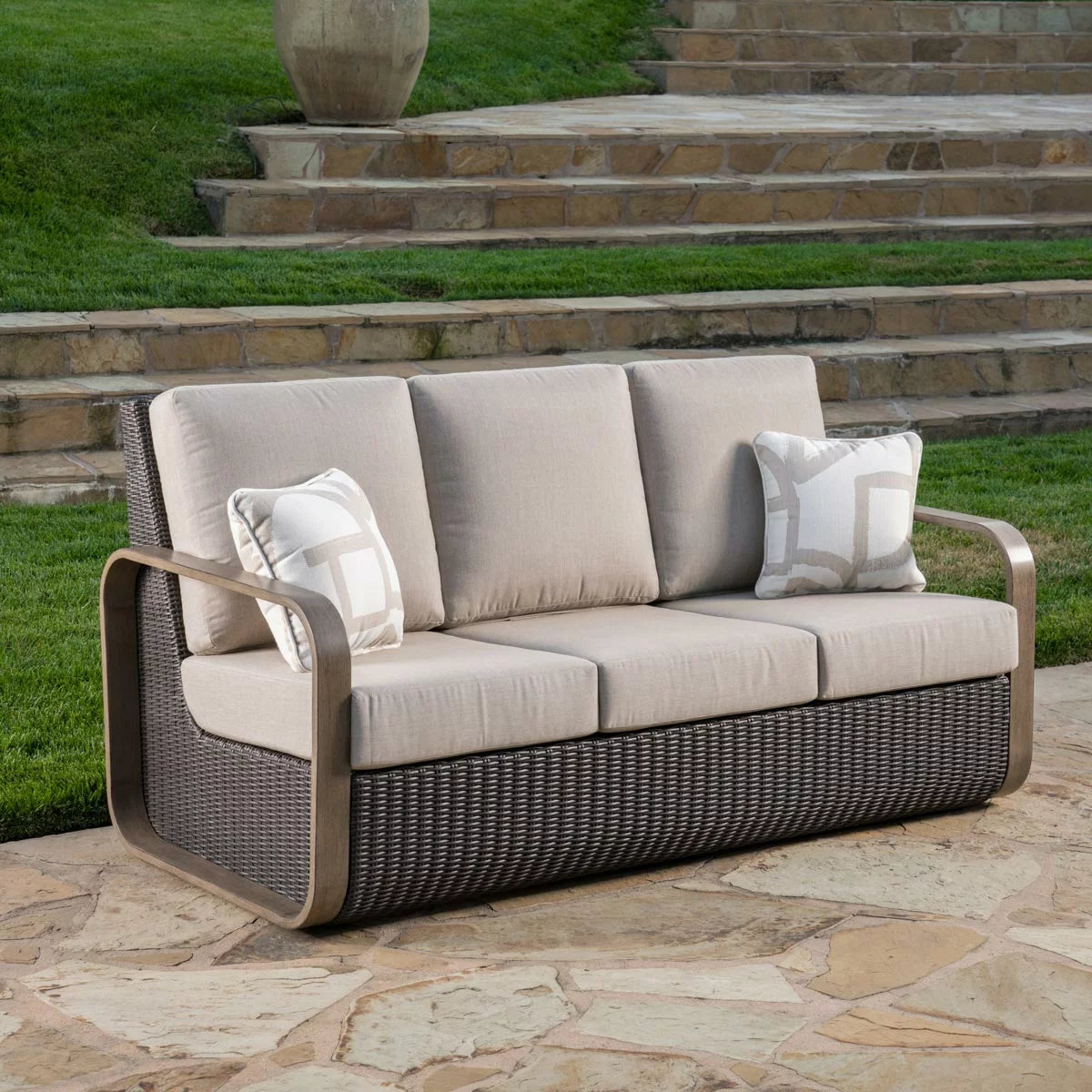 SunVilla Violet 4 Piece Wicker Deep Seating Set + Cover