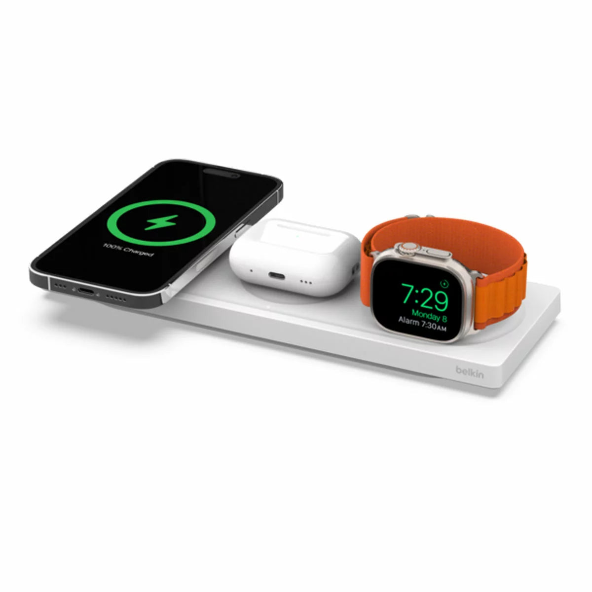 Belkin 3-In-1 Wireless Charging Pad With MagSafe White - WIZ016MYWH-APL