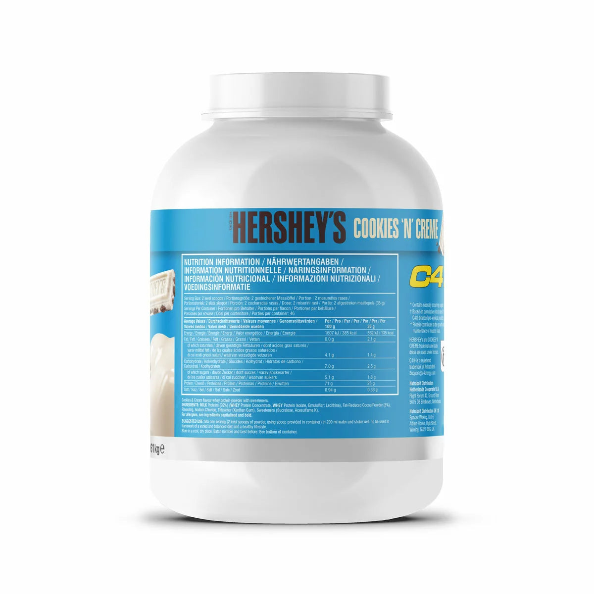 C4 Hersheys Cookies 'N' Creme Whey Protein Powder 1.6kg