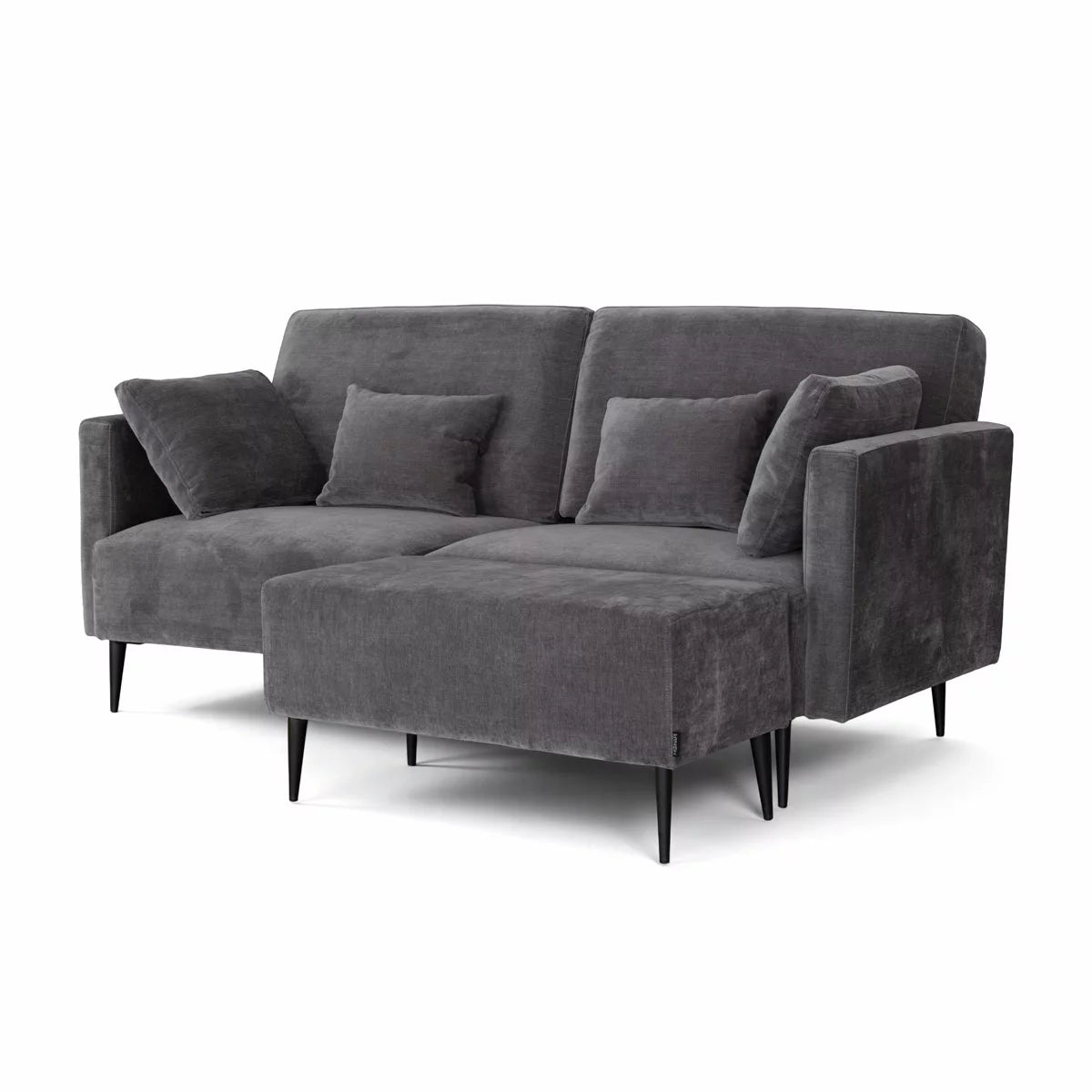 MOONAP Monroe Dark Grey Fabric Footstool