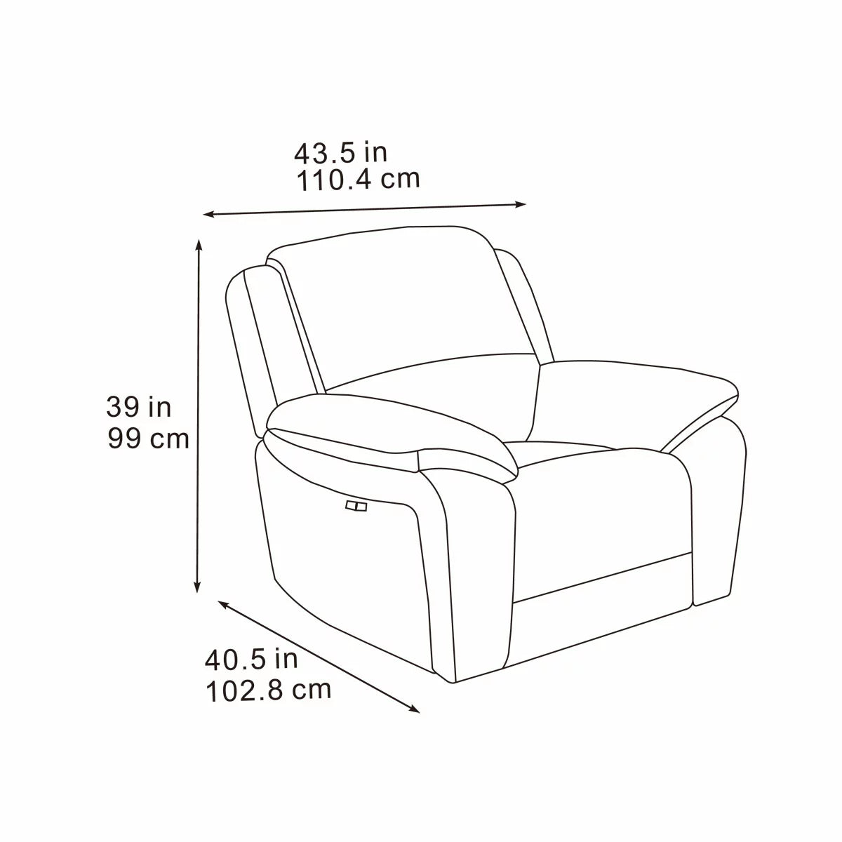 Belagio Grey Fabric Power Recliner Armchair