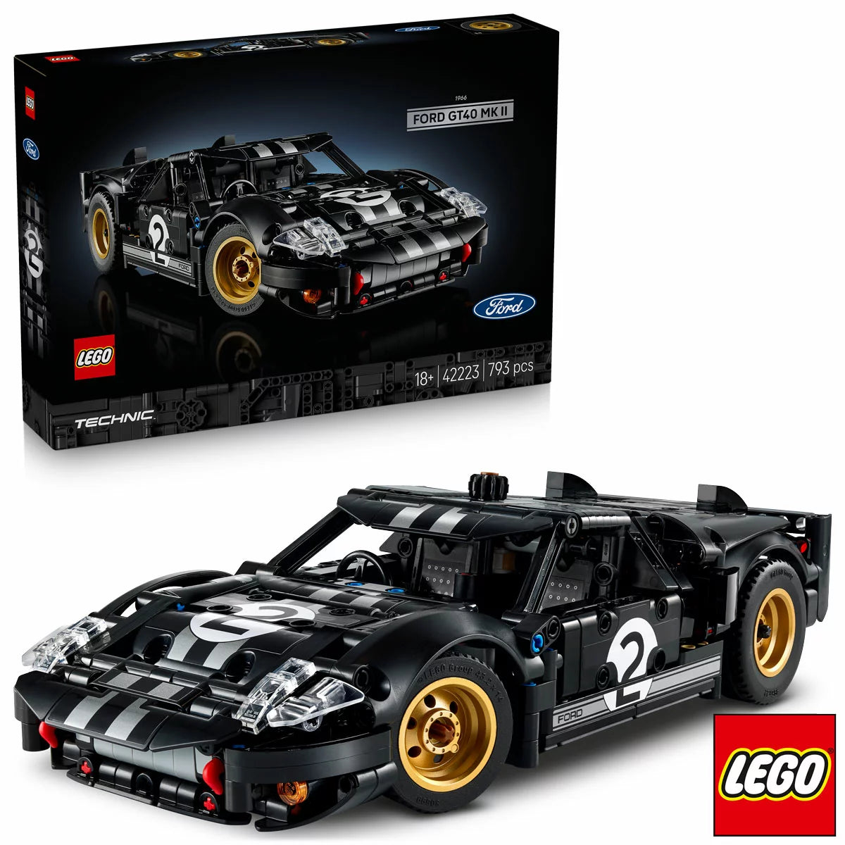 LEGO Technic 1966 Ford GT40 MKII Race Car - Model 42223 (18+ Years)