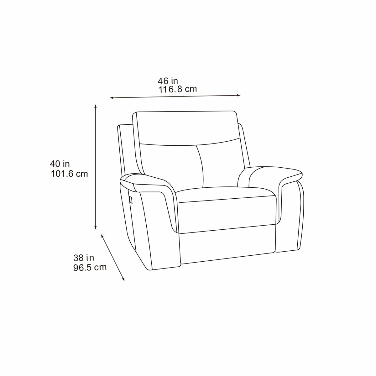 Maverick Grey Fabric Power Recliner Armchair