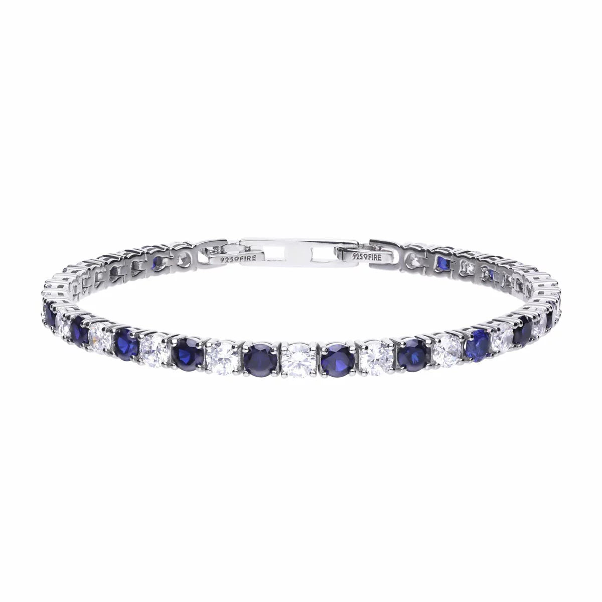Diamonfire Sterling Silver Blue and White Cubic Zirconia Tennis Bracelet