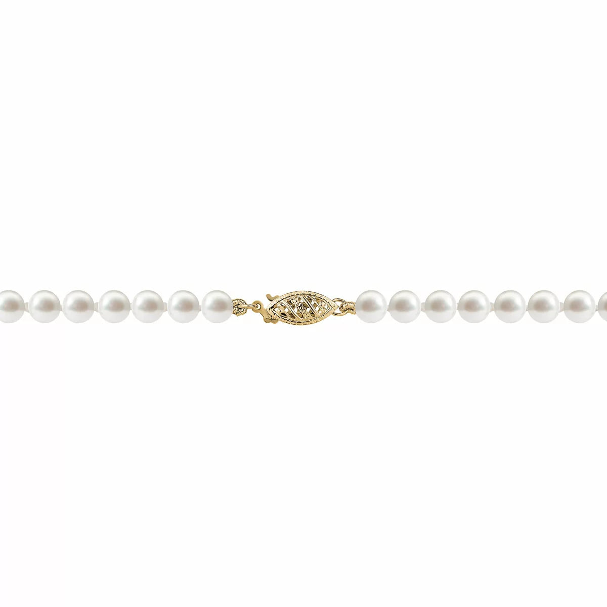5-7mm Cultured Freshwater White Pearl Earring & Necklace Set, 14ct Yellow Gold