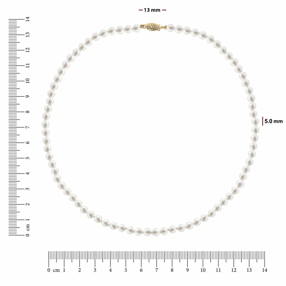 5-7mm Cultured Freshwater White Pearl Earring & Necklace Set, 14ct Yellow Gold