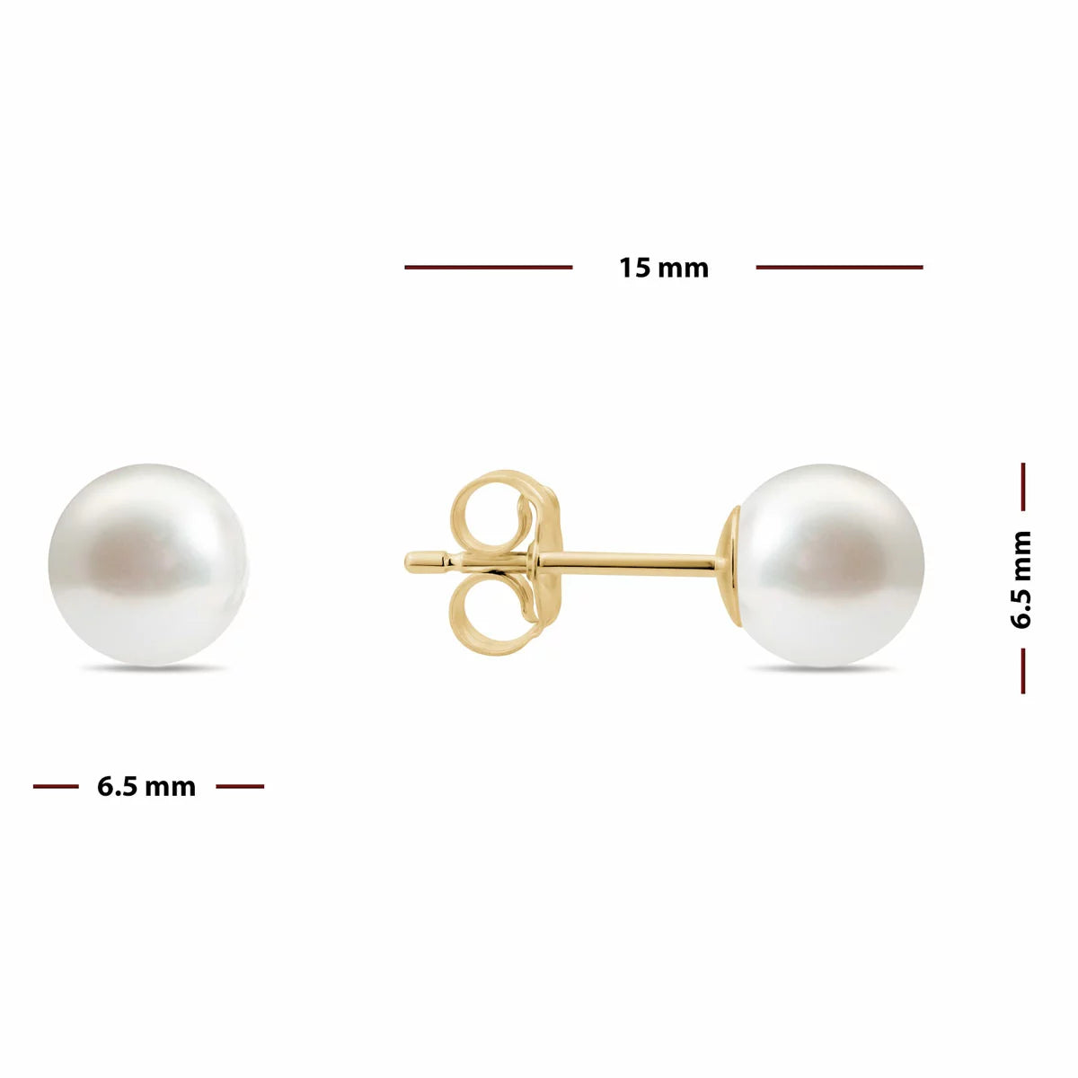 5-7mm Cultured Freshwater White Pearl Earring & Necklace Set, 14ct Yellow Gold