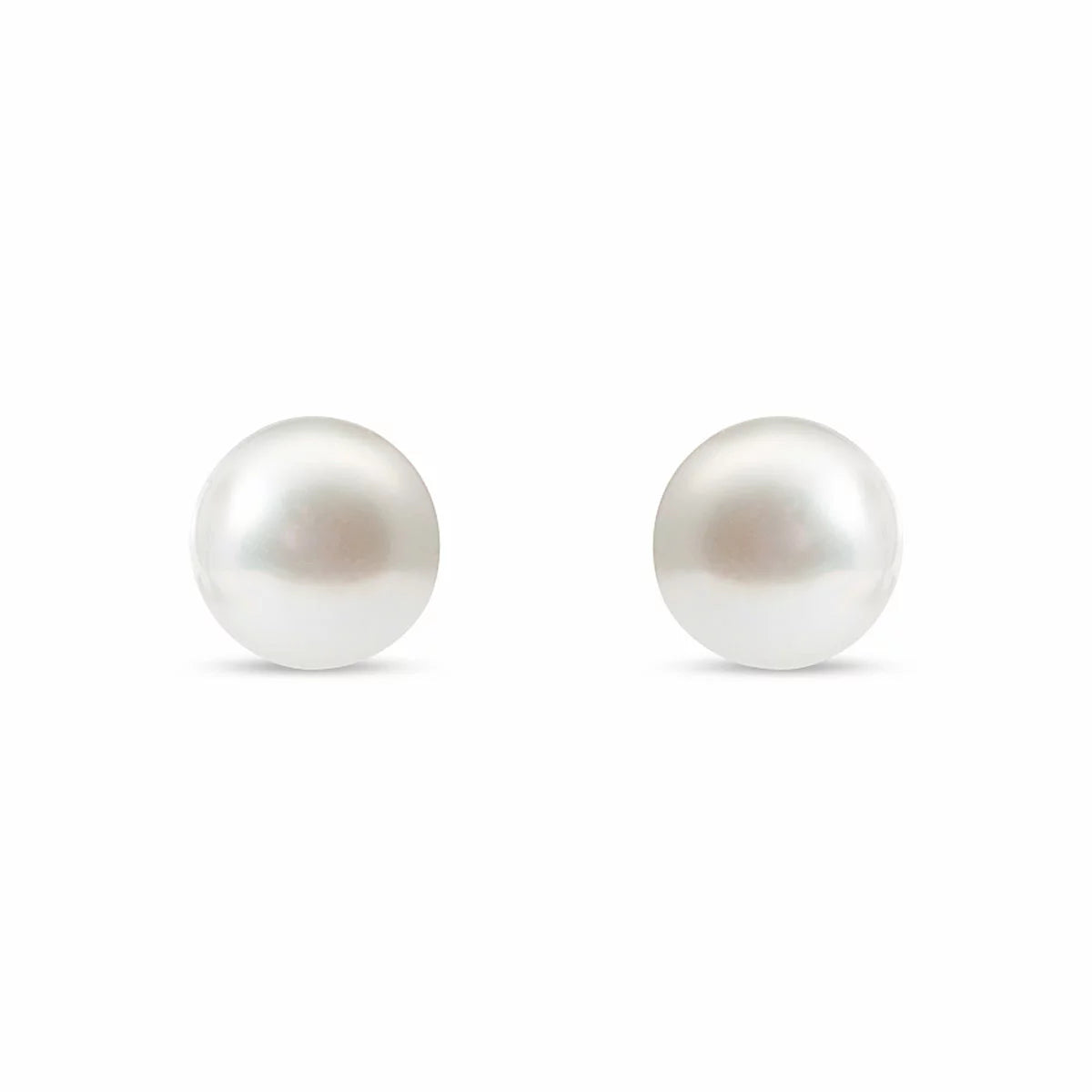 7-7.5mm Cultured Freshwater White Pearl Earrings, 14ct Yellow Gold