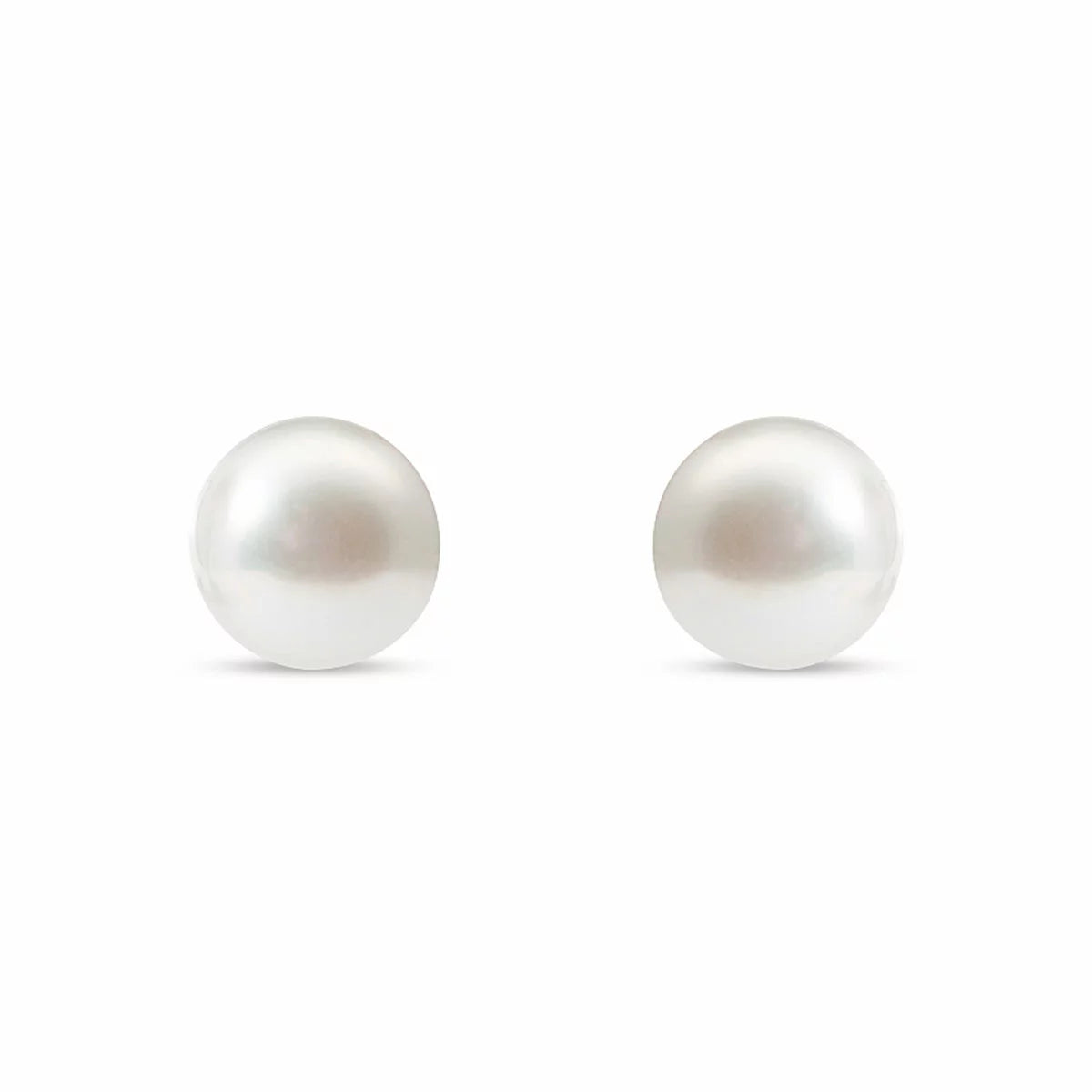 7.5-8mm Akoya White Pearl Earrings, 14ct Yellow Gold