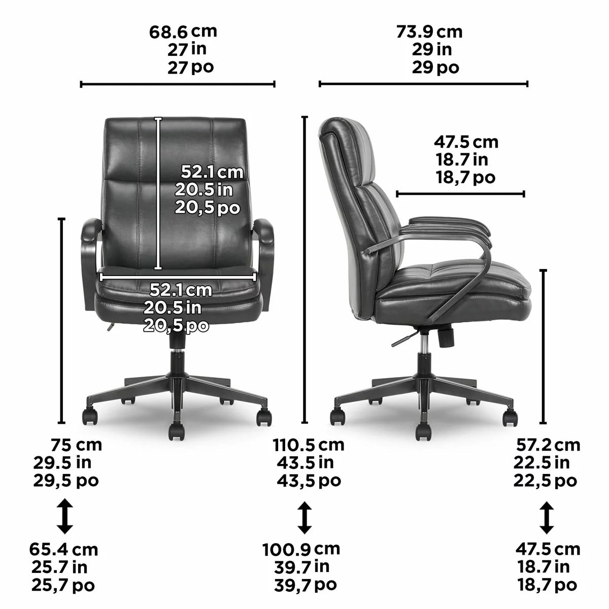 True Innovations Mid Back Managers Chair