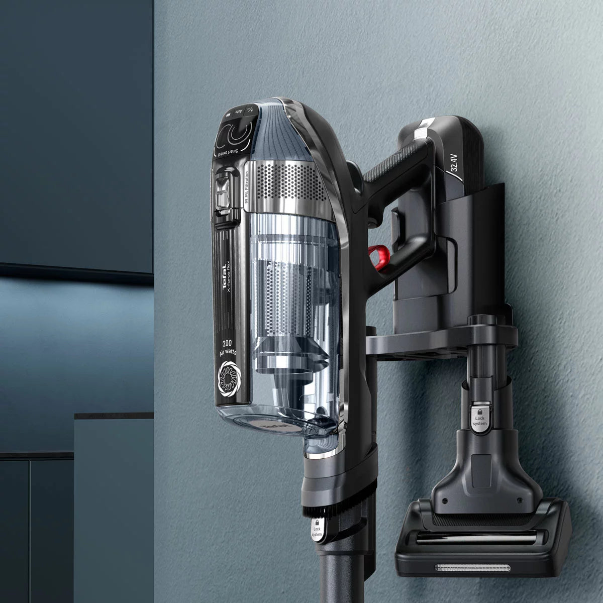 Tefal TY99A2GO X-Force Flex Pet & Car Cordless Stick Vacuum, Black & Grey