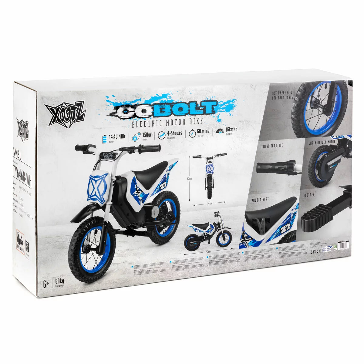 Xootz Cobolt E-Bike, Kids Electric 12V Ride-On Motorbike