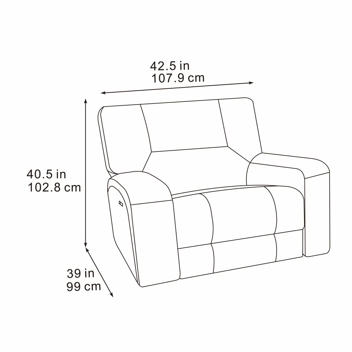 Excalibur Grey Fabric Power Recliner Armchair