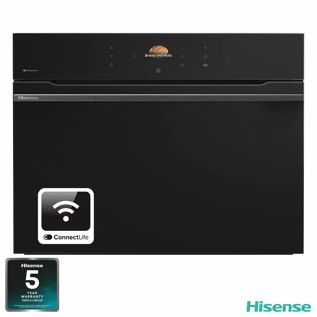 Hisense Hi8 BlackLine BIM4AH8UKWF Built In Electric Single Oven with Microwave