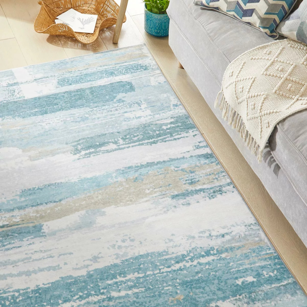 Concept Looms Liberty Sky Washable Rug, in 3 Sizes