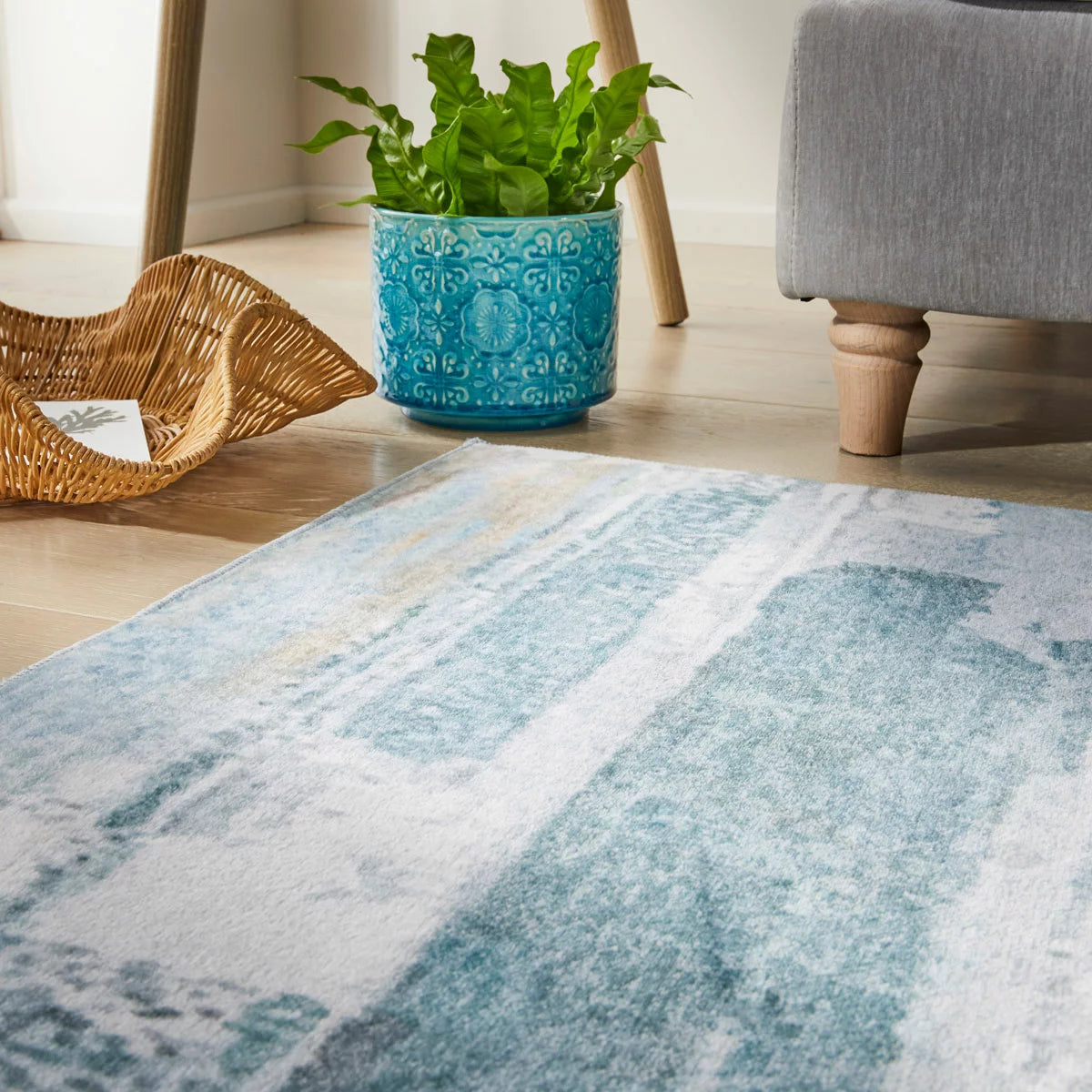 Concept Looms Liberty Sky Washable Rug, in 3 Sizes