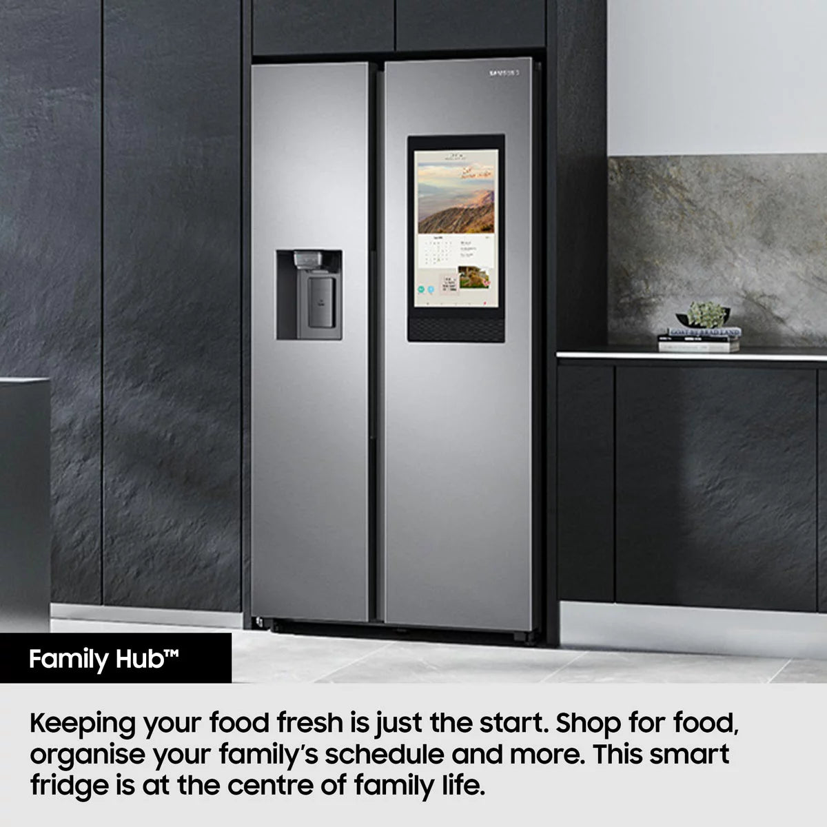 Samsung RS90F66BEFEU, Side by Side Fridge Freezer, E Rated in Black