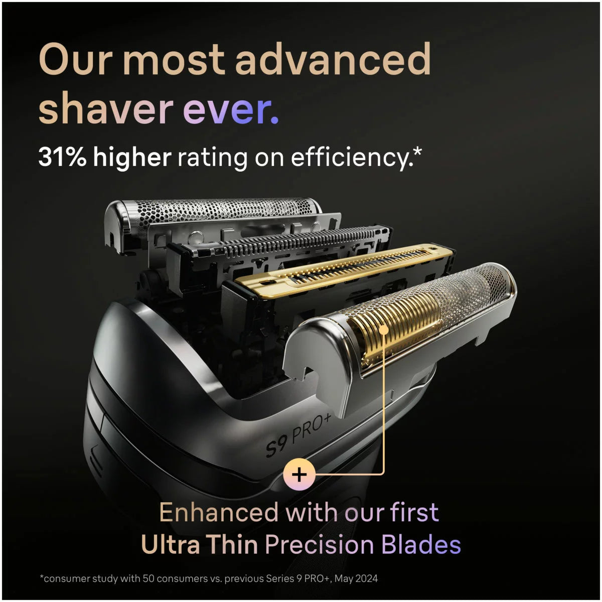 Braun 9675cc Series 9 Pro+ Shaver with Cleaning & Power Case in Grey