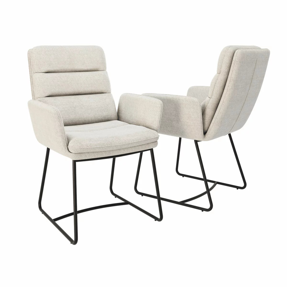 AKANTE Copenhague Off White Fabric Dining Chair, 2 Pack