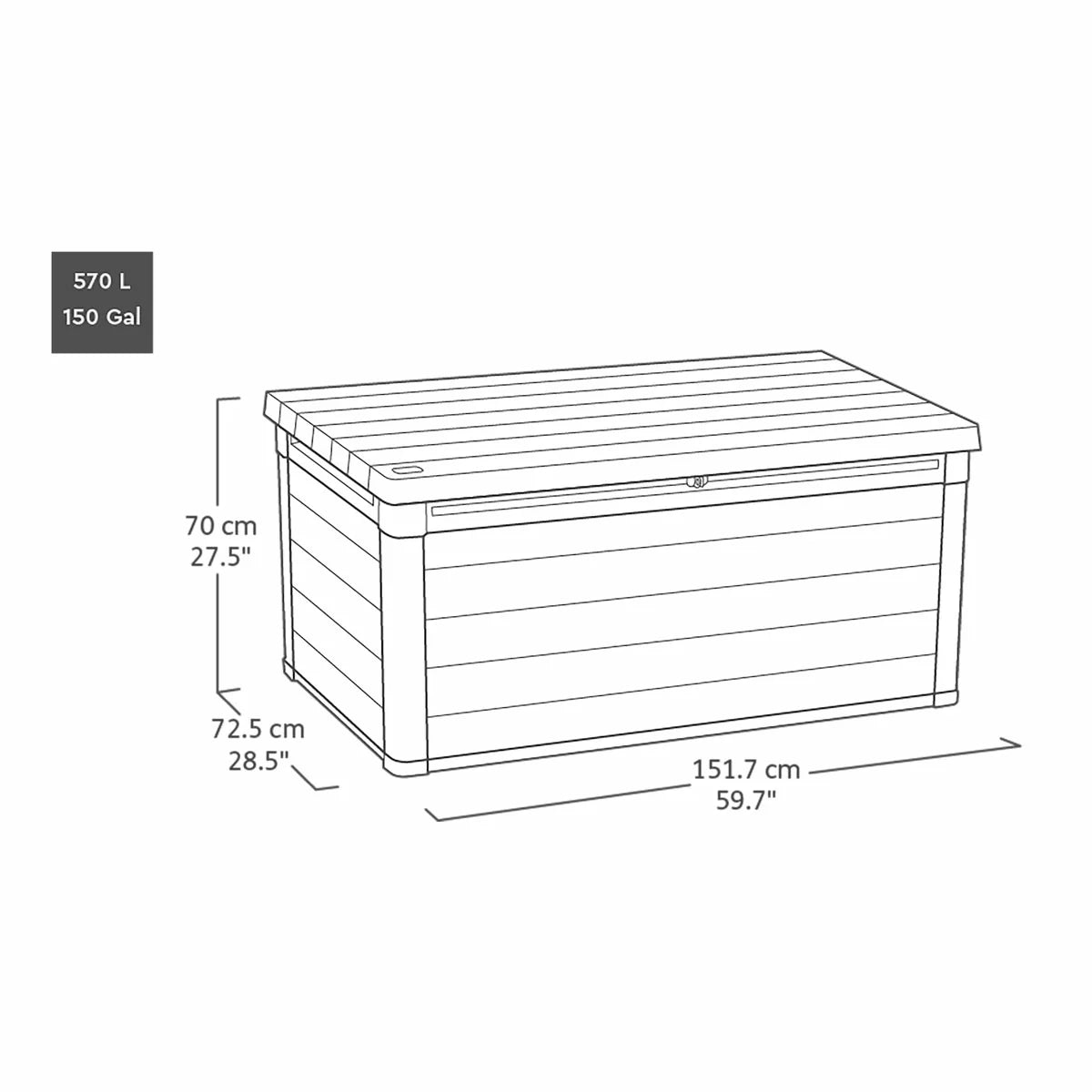Keter Rosewood Signature 575 Litre (150 Gallon) Deck Box