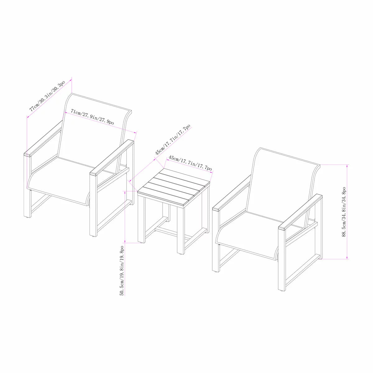 SunVilla Helio 3 Piece Bistro Set + Cover