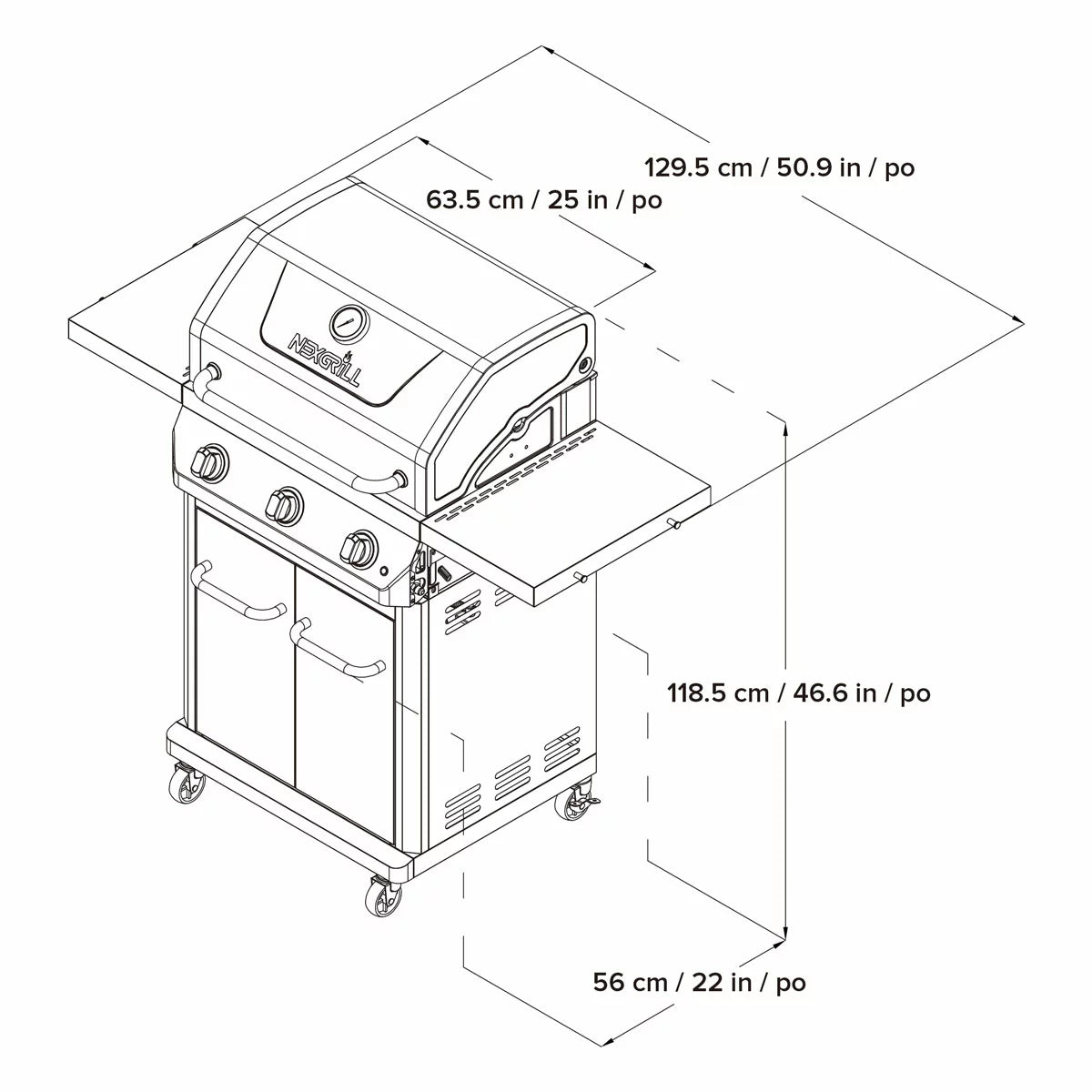 Nexgrill 3 Burner Gas Barbecue Grill + Cover