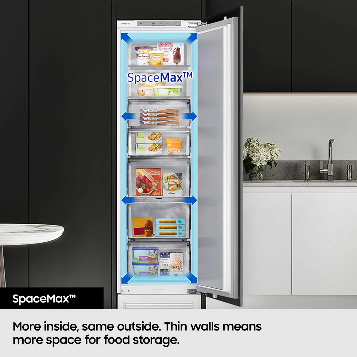 Samsung RR39C7BJ5SA/EU 377L Upright Fridge, E Rated in Silver