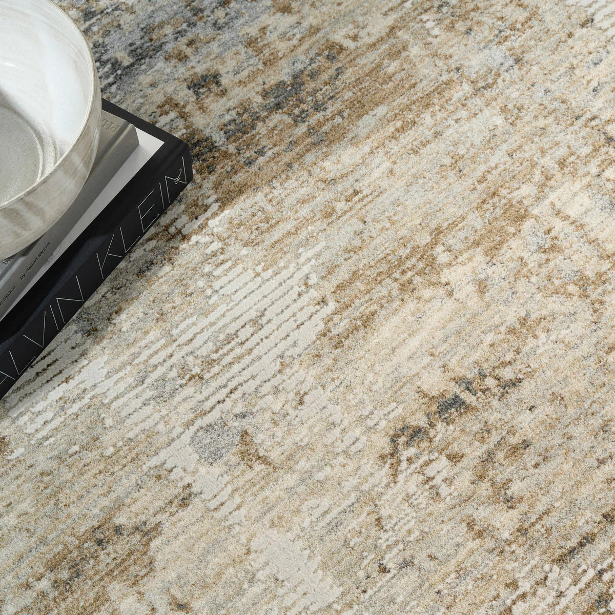 Calvin Klein Summit Natural Grey Rug, in 3 Sizes