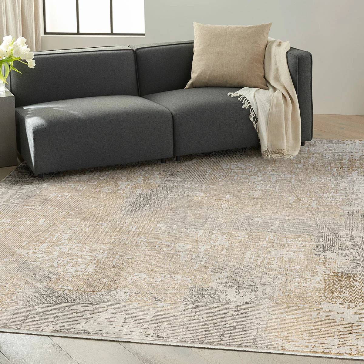 Calvin Klein Summit Cream Ivory Rug, in 3 Sizes