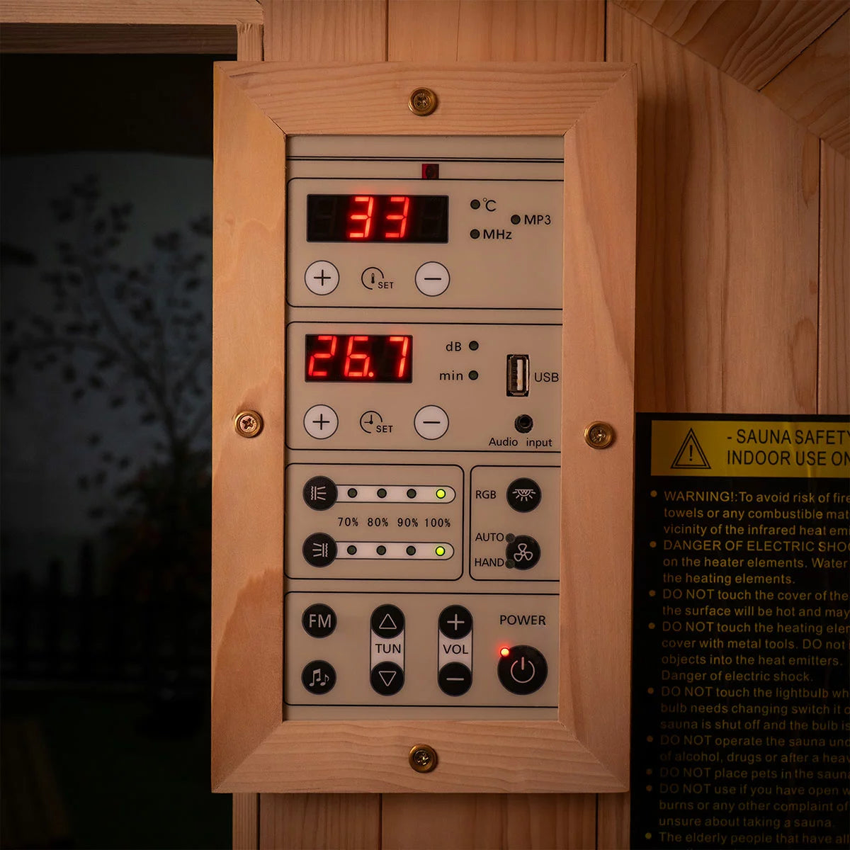 Installed Insignia Luxury 2-3 Person Hybrid Barrel Sauna